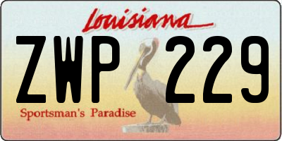 LA license plate ZWP229