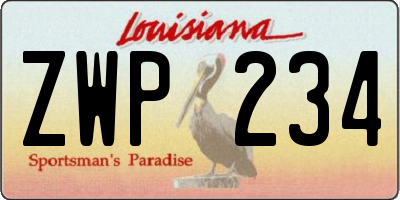 LA license plate ZWP234