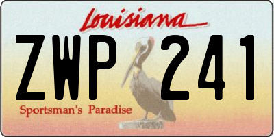 LA license plate ZWP241