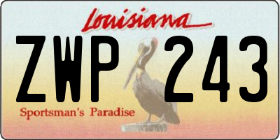 LA license plate ZWP243