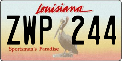 LA license plate ZWP244