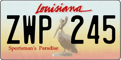 LA license plate ZWP245