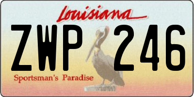 LA license plate ZWP246