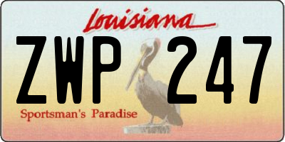 LA license plate ZWP247