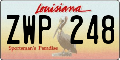 LA license plate ZWP248