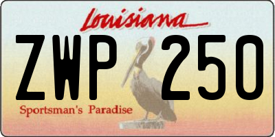 LA license plate ZWP250