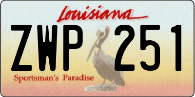 LA license plate ZWP251