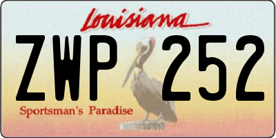 LA license plate ZWP252