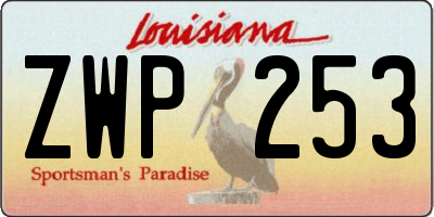 LA license plate ZWP253