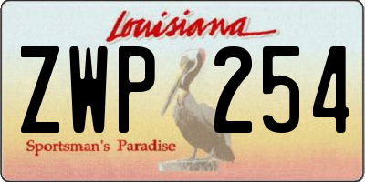 LA license plate ZWP254