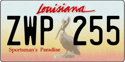 LA license plate ZWP255