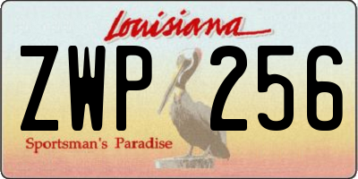 LA license plate ZWP256