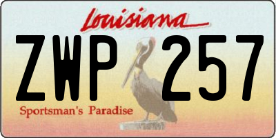 LA license plate ZWP257