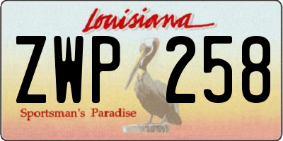 LA license plate ZWP258