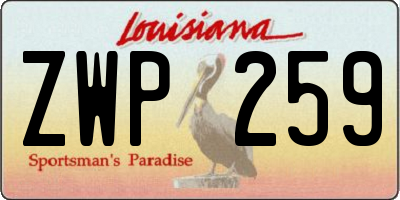 LA license plate ZWP259