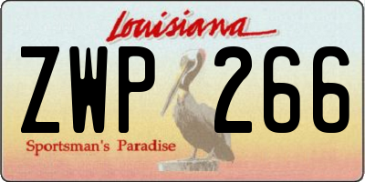 LA license plate ZWP266