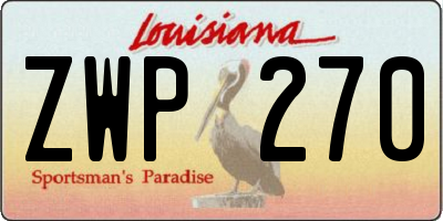 LA license plate ZWP270