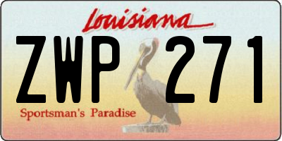 LA license plate ZWP271