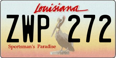 LA license plate ZWP272