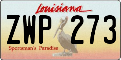 LA license plate ZWP273