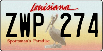 LA license plate ZWP274