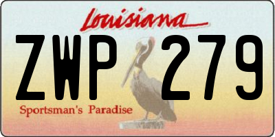 LA license plate ZWP279