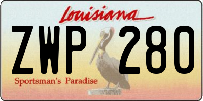 LA license plate ZWP280