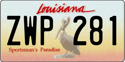 LA license plate ZWP281