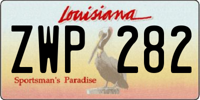 LA license plate ZWP282