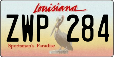 LA license plate ZWP284