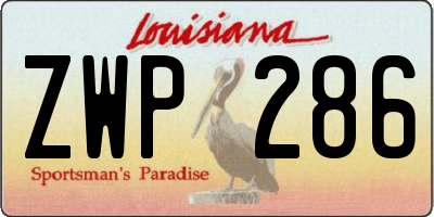 LA license plate ZWP286