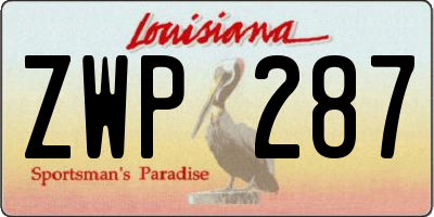 LA license plate ZWP287