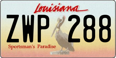 LA license plate ZWP288