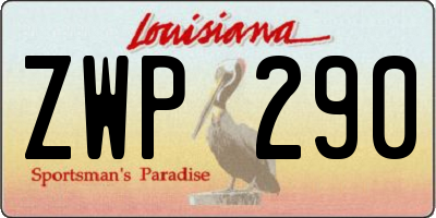 LA license plate ZWP290