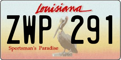 LA license plate ZWP291