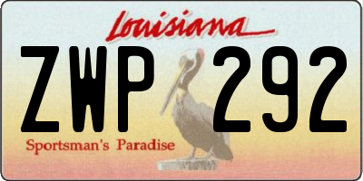 LA license plate ZWP292