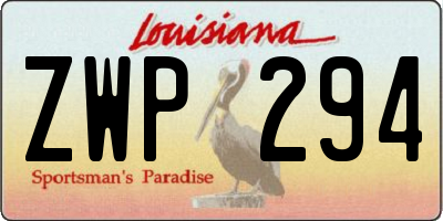 LA license plate ZWP294