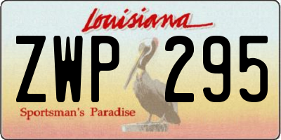 LA license plate ZWP295