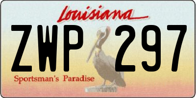 LA license plate ZWP297