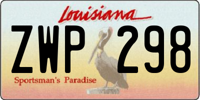 LA license plate ZWP298