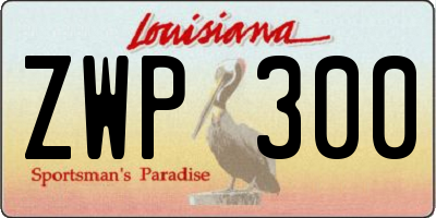 LA license plate ZWP300