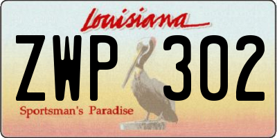 LA license plate ZWP302