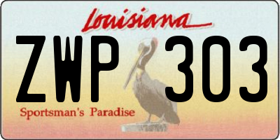 LA license plate ZWP303