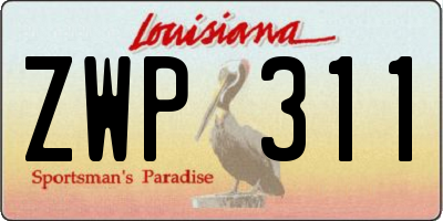 LA license plate ZWP311