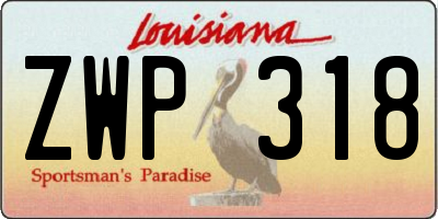 LA license plate ZWP318