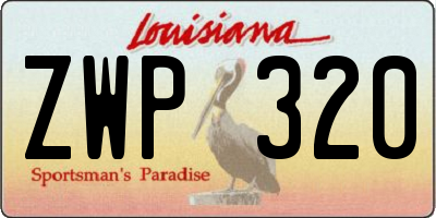 LA license plate ZWP320