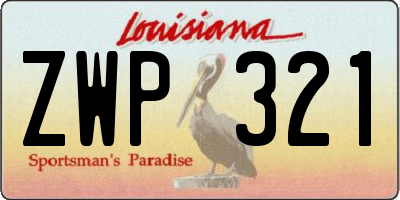 LA license plate ZWP321