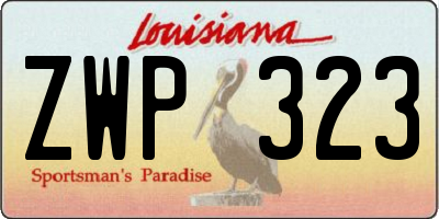 LA license plate ZWP323