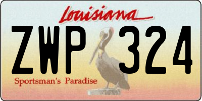 LA license plate ZWP324