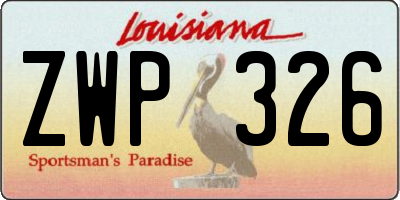 LA license plate ZWP326